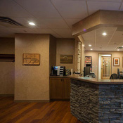 Welcoming dental office reception desk